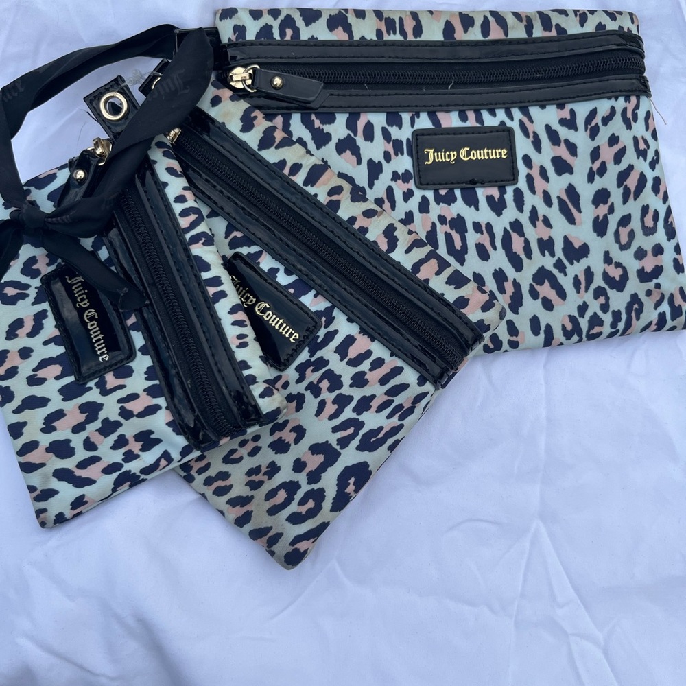 Juicy Couture Leopard Print Cosmetic Bag Set - Picture 2 of 4